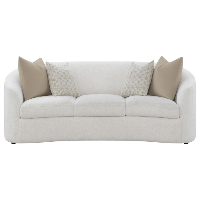 Rainn 3-piece boucle upholstered sloped arm sofa set in latte by CoasterEssence