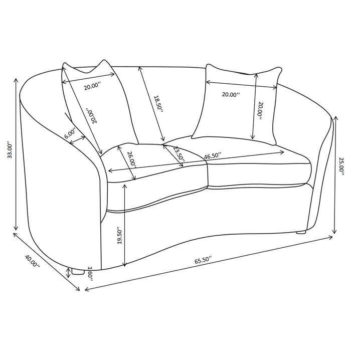 Rainn 3-piece Boucle Upholstered Sloped Arm Sofa Set Latte