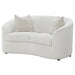 CoasterEssence Rainn boucle upholstered sloped arm loveseat in latte fabric