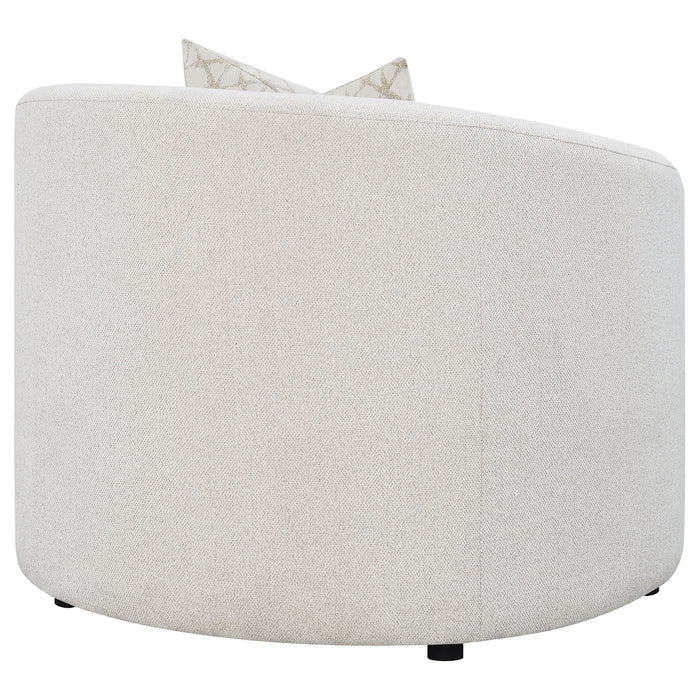 CoasterEssence Rainn boucle upholstered accent chair in latte with sloped arms