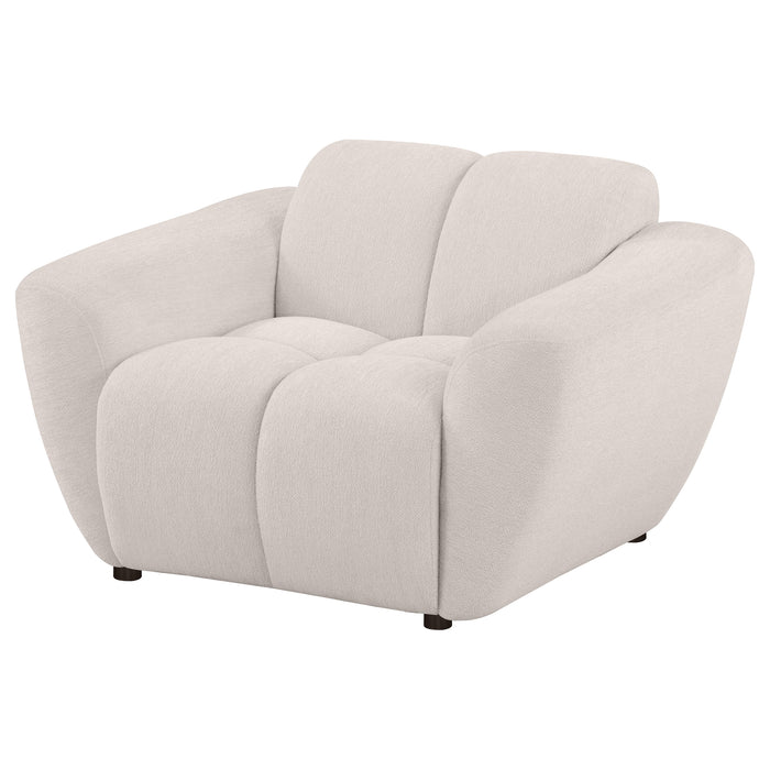 Destino Chenille Upholstered Splayed Arm Accent Chair Greige