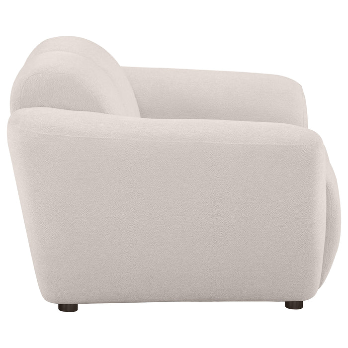 Destino Chenille Upholstered Splayed Arm Accent Chair Greige