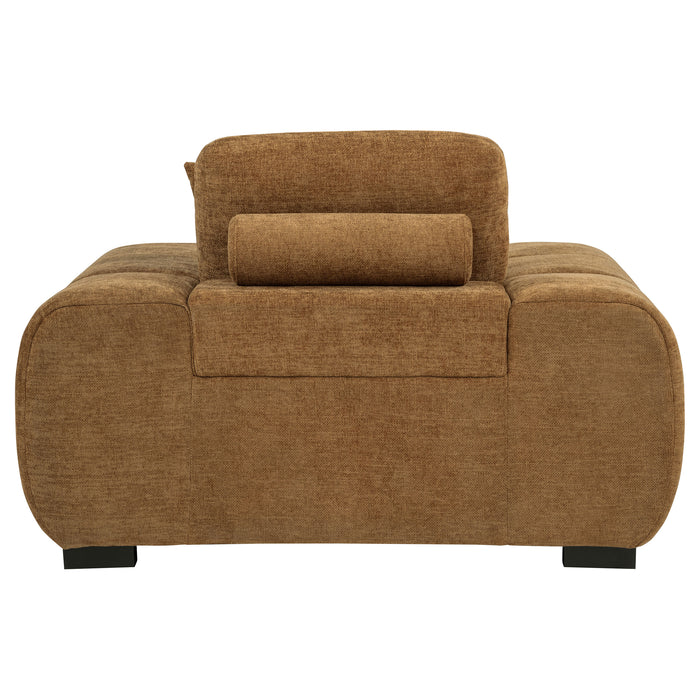 Octavia Upholstered Track Arm Accent Chair Amber