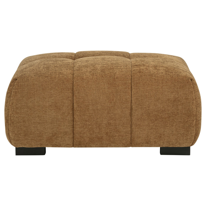 Octavia Tufted Upholstered Rectangular Ottoman Amber