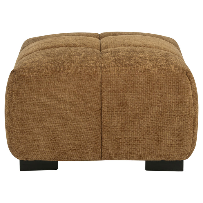 Octavia Tufted Upholstered Rectangular Ottoman Amber