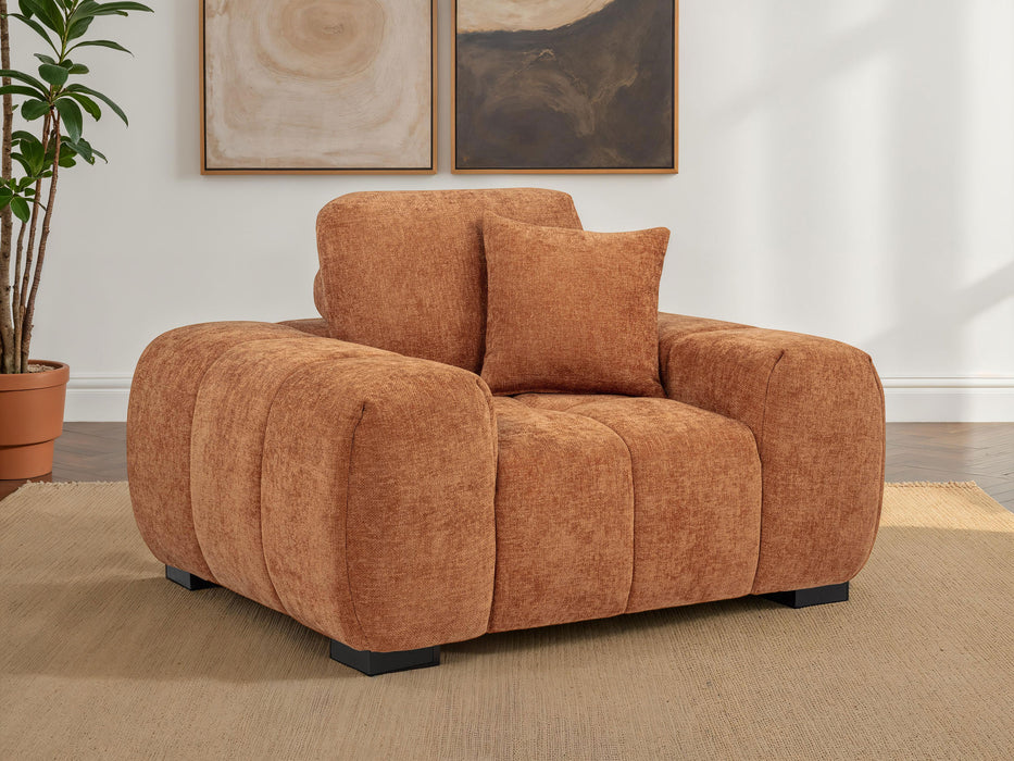 Octavia Tufted Upholstered Accent Chair Orange