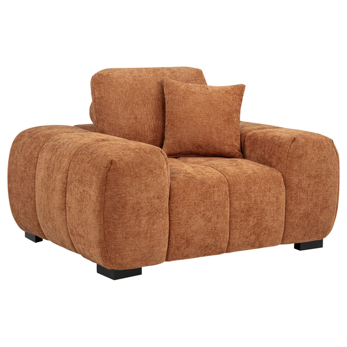 Octavia Tufted Upholstered Accent Chair Orange