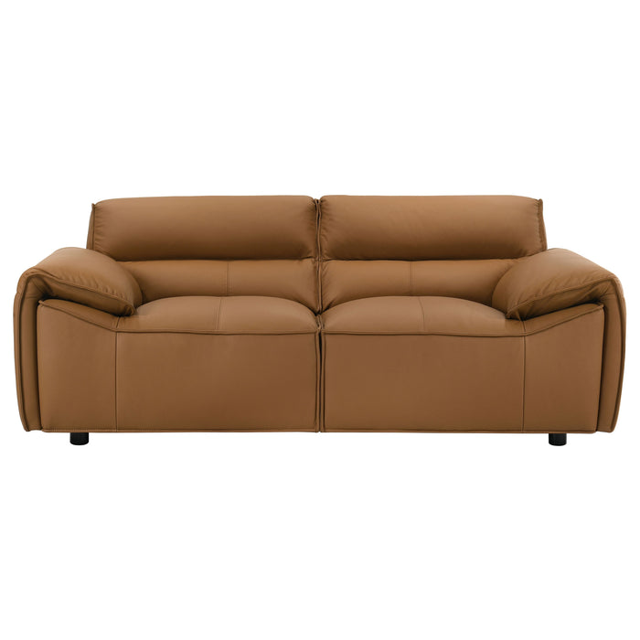 Buxton 2-piece Leather Upholstered Sofa Set Orange