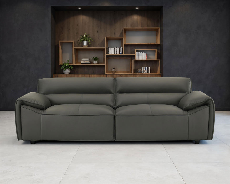 CoasterEveryday Buxton graphite top grain leather upholstered sofa with cushioned seating