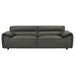 Buxton top grain leather upholstered sofa in graphite by CoasterEveryday