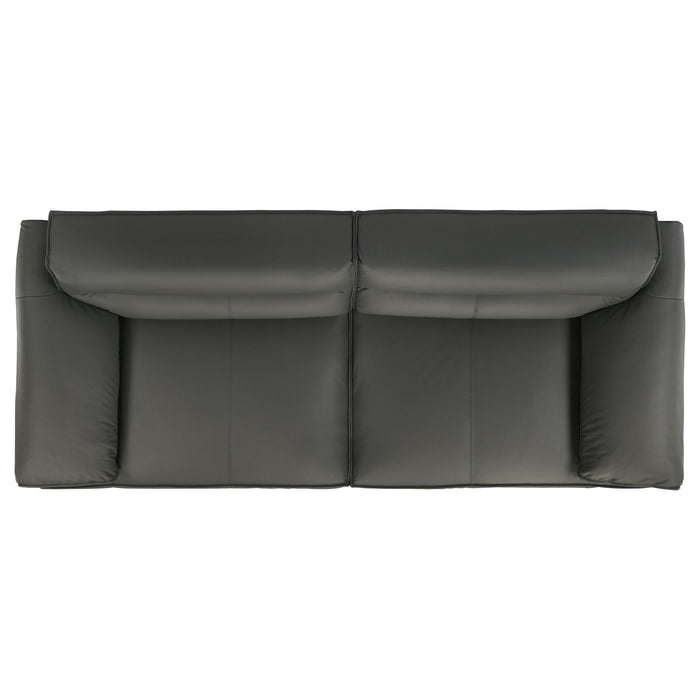Buxton top grain leather upholstered sofa in graphite by CoasterEveryday