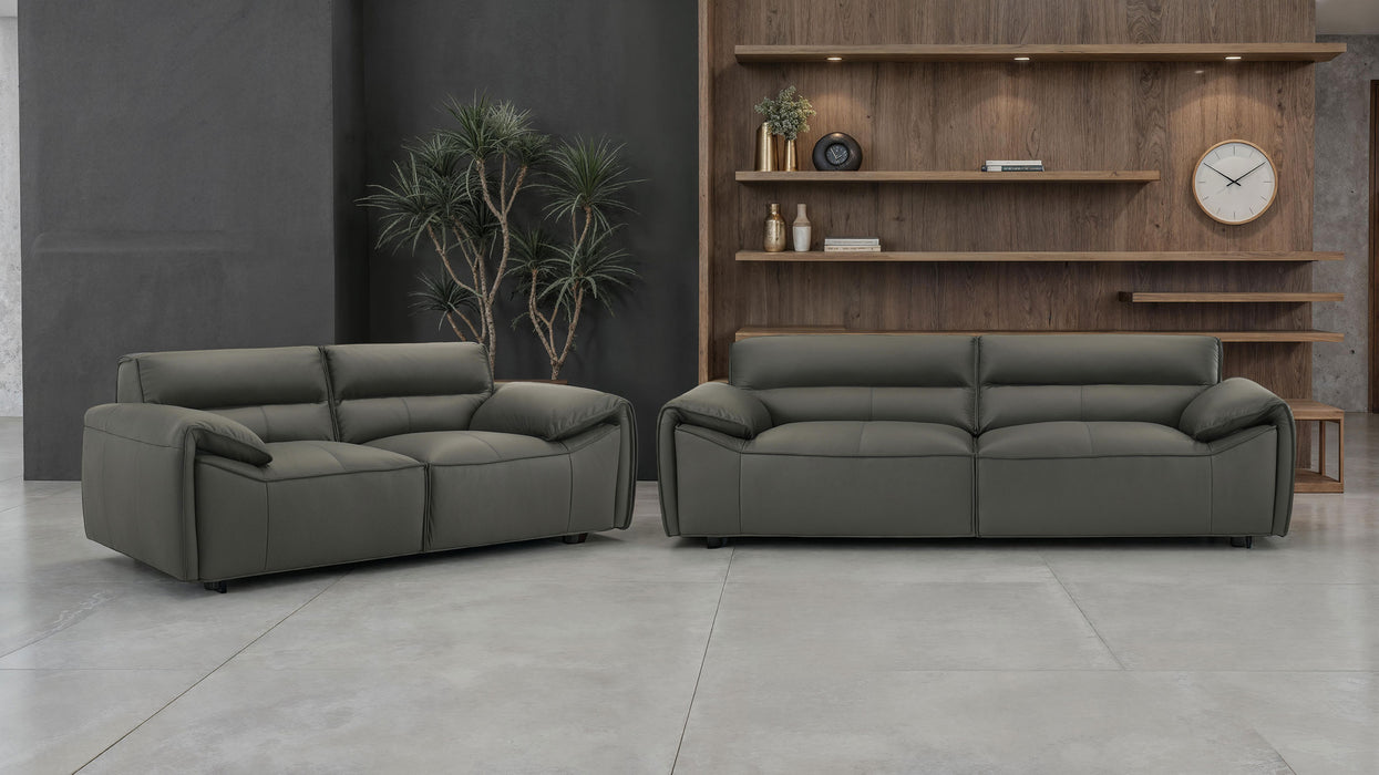 Buxton top grain leather upholstered sofa in graphite by CoasterEveryday