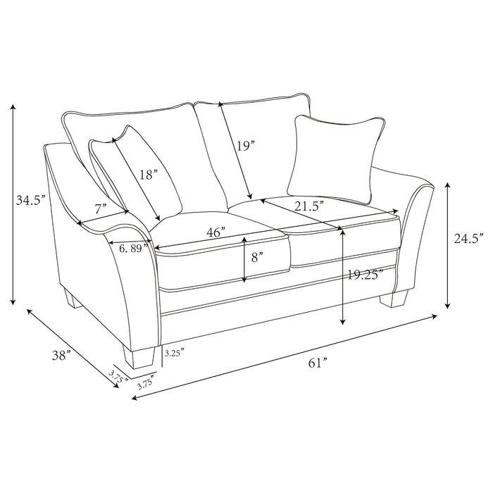 Tomkins 2-piece Boucle Upholstered Sofa Set Light Grey