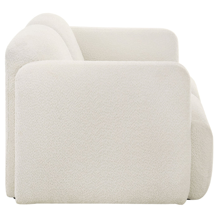 Dorset 2-piece Upholstered Round Track Arm Sofa Set White