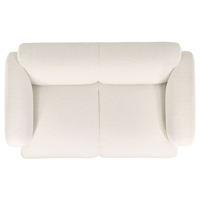 Dorset 2-piece Upholstered Round Track Arm Sofa Set White