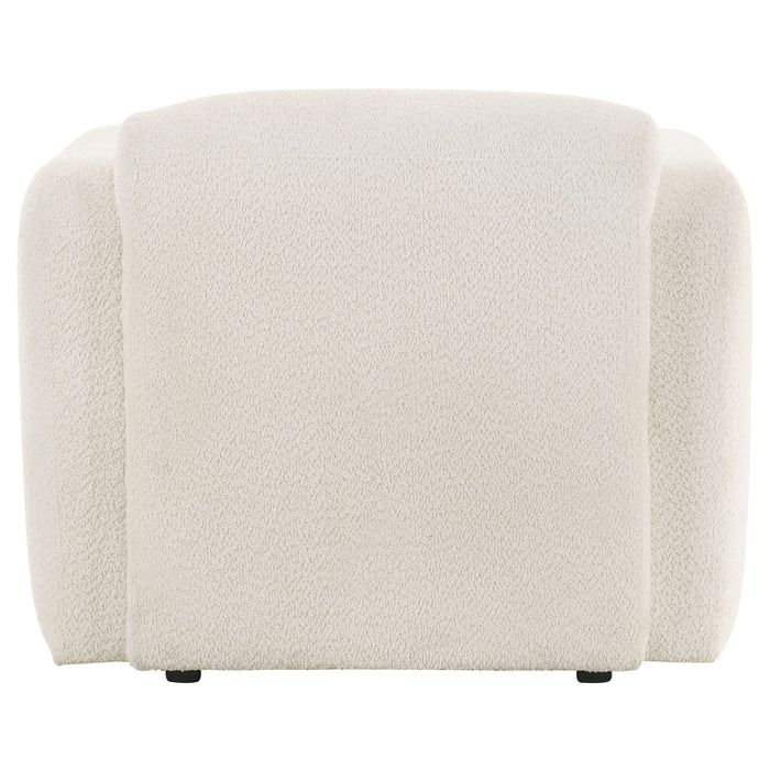 Dorset Fabric Upholstered Round Track Arm Accent Chair White