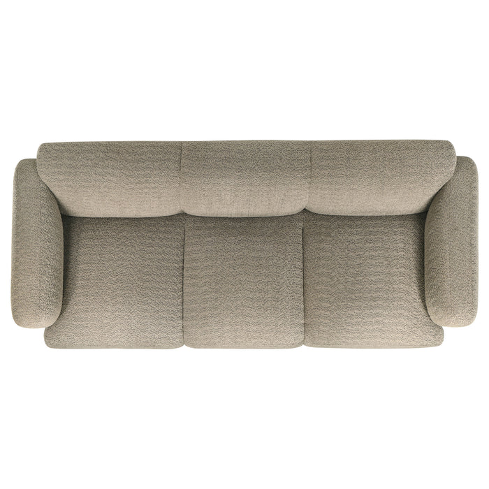 Dorset 2-piece Upholstered Round Track Arm Sofa Set Brown