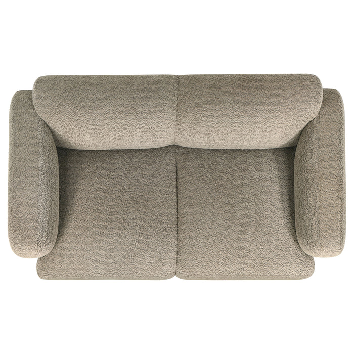 Dorset 2-piece Upholstered Round Track Arm Sofa Set Brown