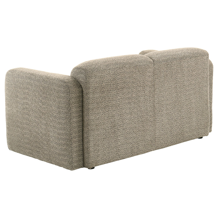 Dorset 3-piece Upholstered Round Track Arm Sofa Set Brown