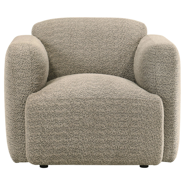 Dorset 3-piece Upholstered Round Track Arm Sofa Set Brown