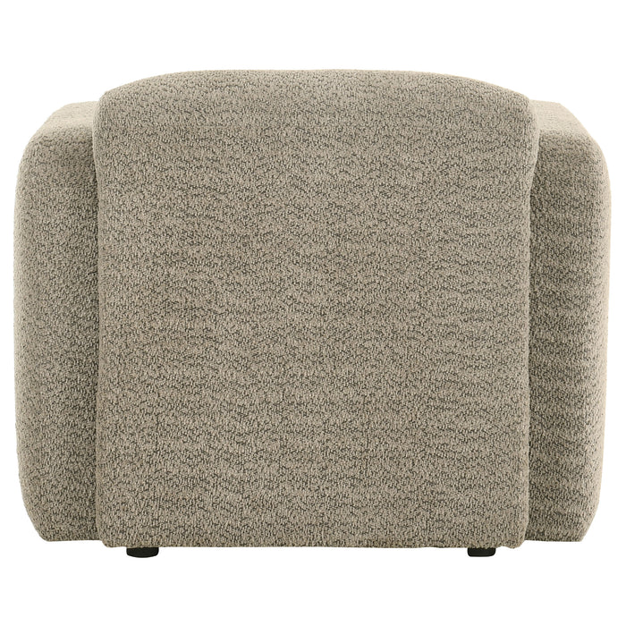 Dorset Fabric Upholstered Round Track Arm Accent Chair Brown