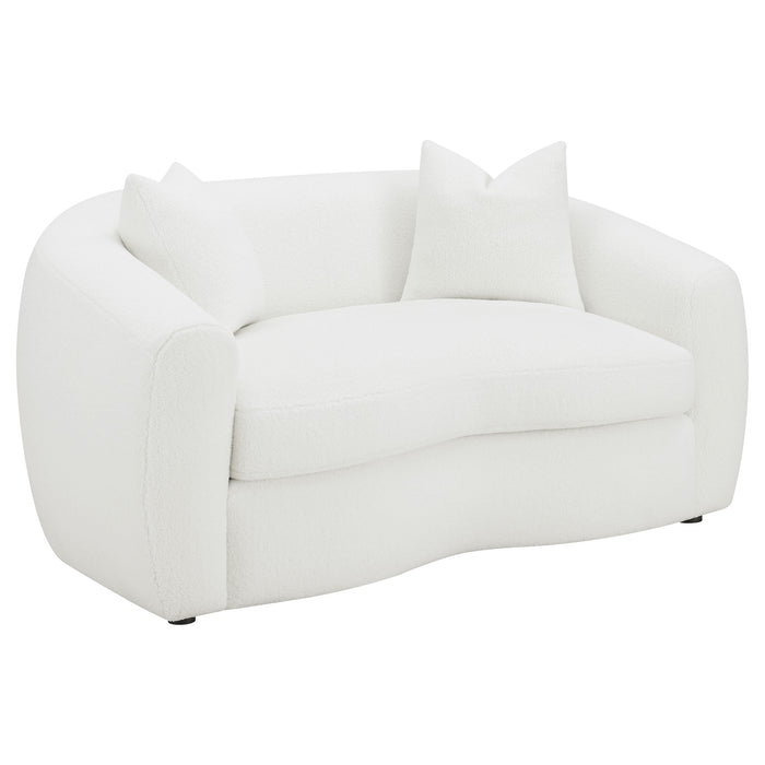Isabella 2-piece Sherpa Upholstered Sofa Set Natural