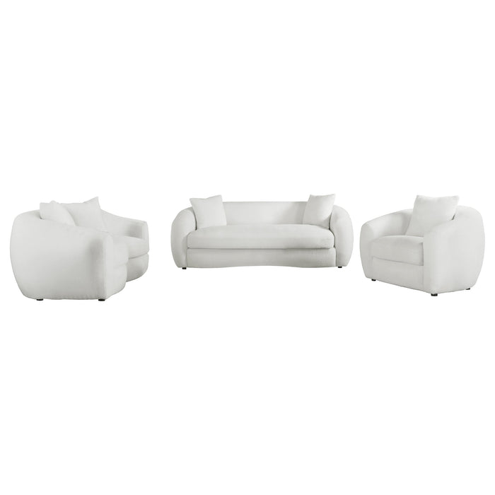 Isabella 3-piece Sherpa Upholstered Sofa Set Natural