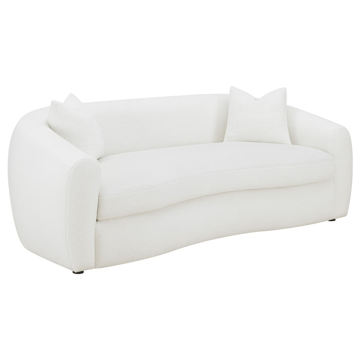 Isabella Sherpa Upholstered Sofa Natural