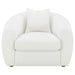 CoasterElevations Isabella faux sheepskin upholstered accent chair in natural color, with plush cushioning and modern design.