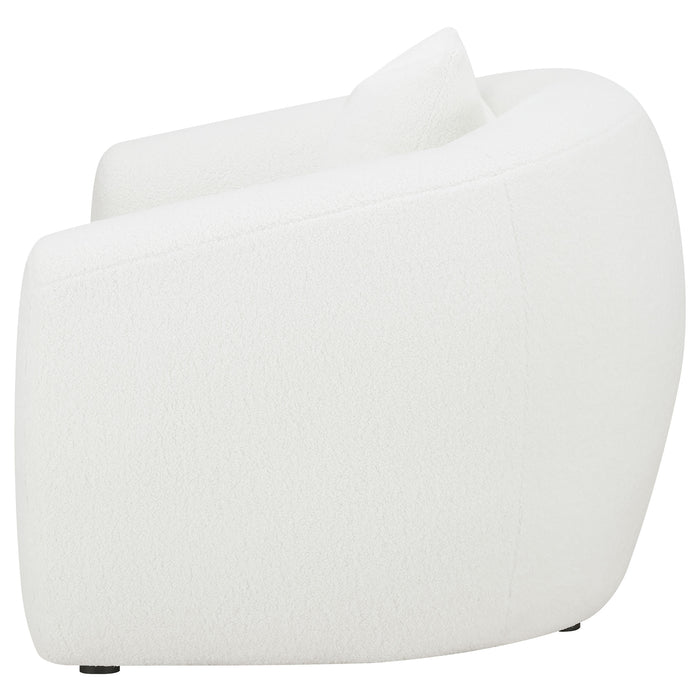 CoasterElevations Isabella faux sheepskin upholstered accent chair with natural finish, showcasing plush seating and stylish design.