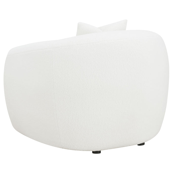 CoasterElevations Isabella faux sheepskin upholstered accent chair in natural color, modern furniture with plush seating.