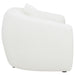 CoasterElevations Isabella faux sheepskin upholstered accent chair in natural color, stylish and comfortable furniture piece.