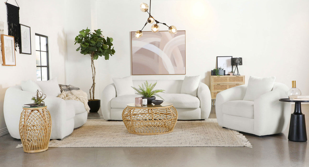 Isabella Sherpa Upholstered Accent Chair Natural