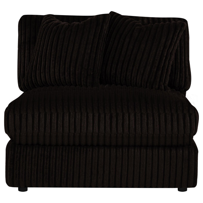 Blaine Upholstered Armless Chair Chocolate