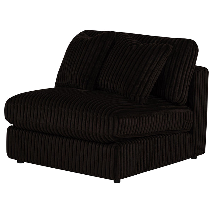 Blaine Upholstered Armless Chair Chocolate