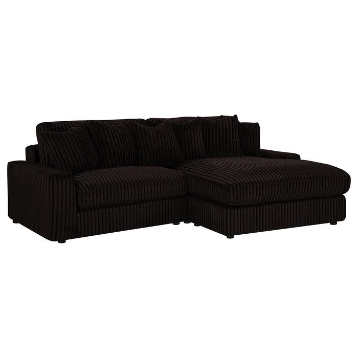 Blaine Upholstered Reversible Chaise Sectional Sofa Chocolate