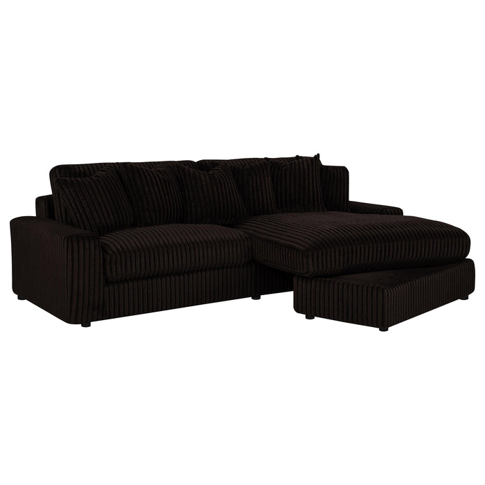 Blaine Upholstered Reversible Chaise Sectional Sofa Chocolate
