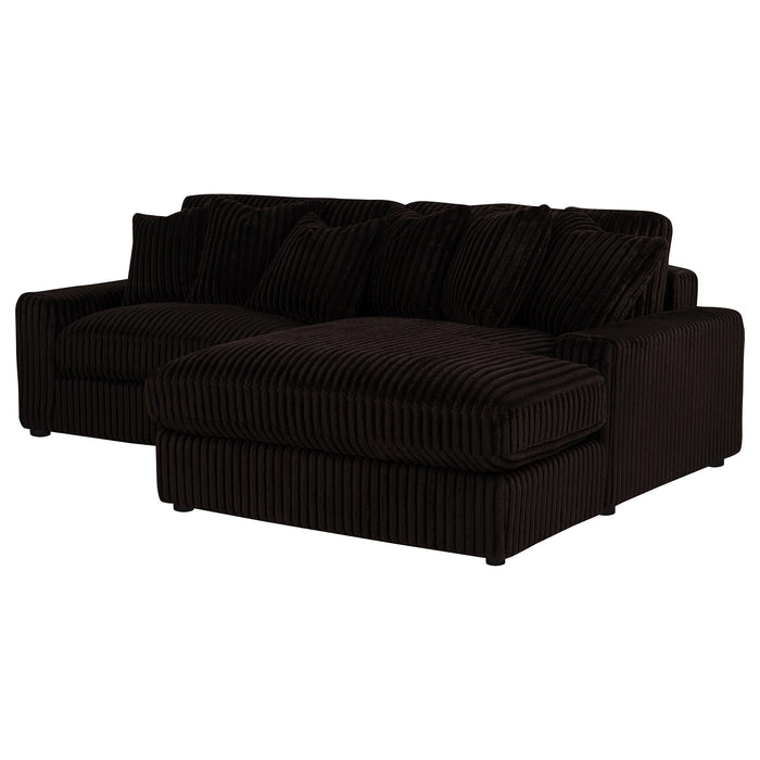Blaine Upholstered Reversible Chaise Sectional Sofa Chocolate