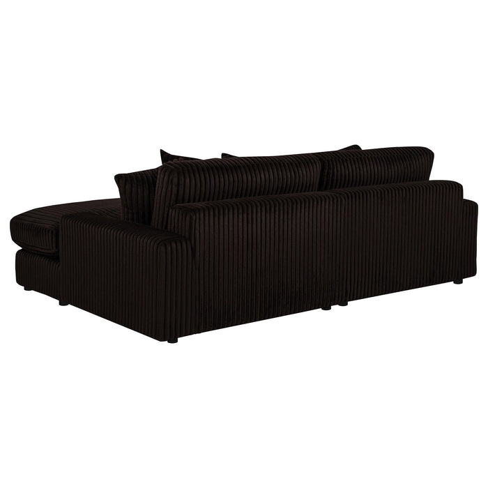 Blaine Upholstered Reversible Chaise Sectional Sofa Chocolate
