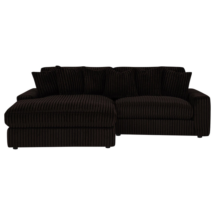 Blaine Upholstered Reversible Chaise Sectional Sofa Chocolate