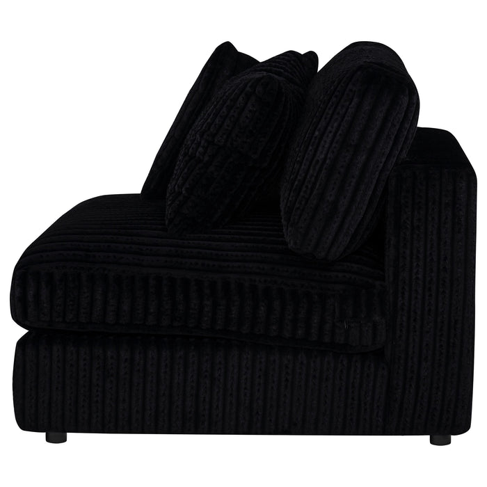 Blaine Corduroy Armless Chair with Reversible Cushions Black