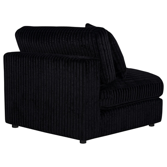 Blaine Corduroy Armless Chair with Reversible Cushions Black