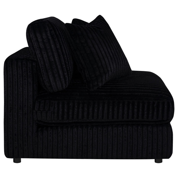 Blaine Corduroy Armless Chair with Reversible Cushions Black