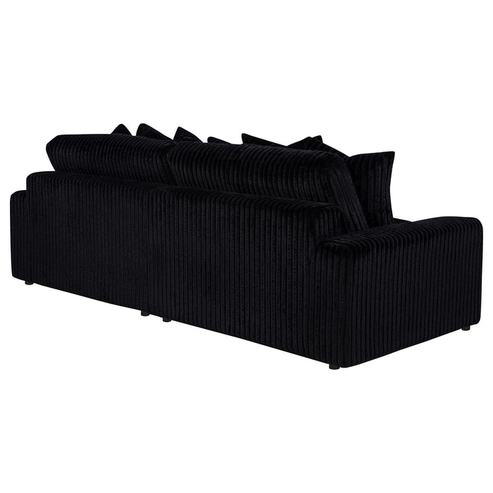 Blaine 2-Piece Corduroy Reversible Chaise Sectional Sofa Black