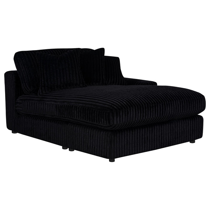 Blaine 2-Piece Corduroy Reversible Chaise Sectional Sofa Black
