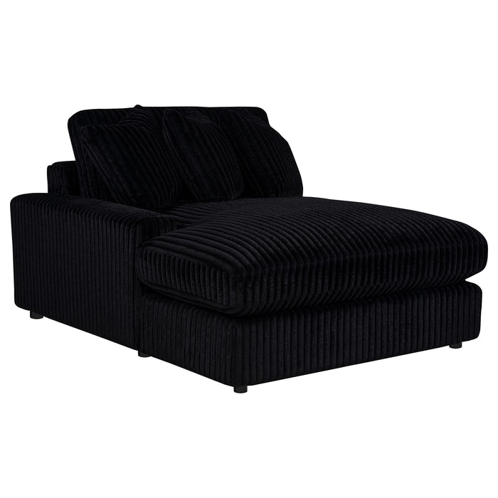 Blaine 2-Piece Corduroy Reversible Chaise Sectional Sofa Black