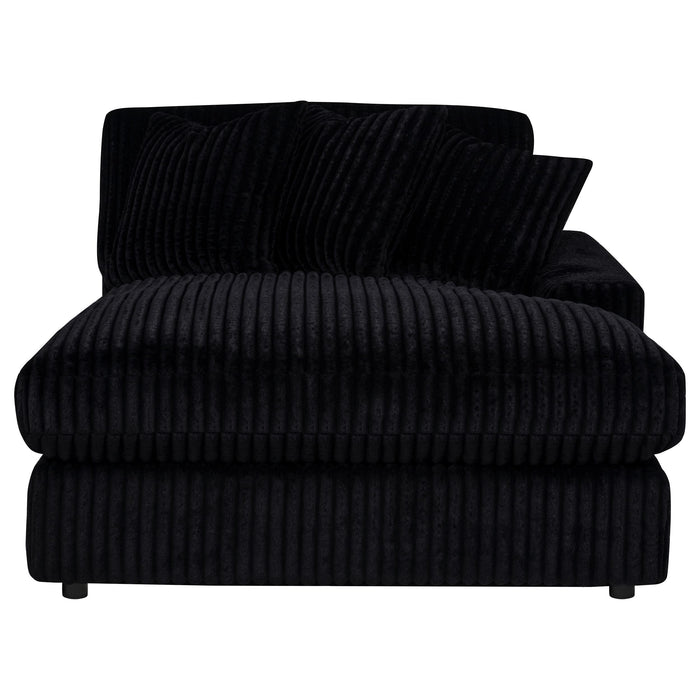 Blaine 2-Piece Corduroy Reversible Chaise Sectional Sofa Black