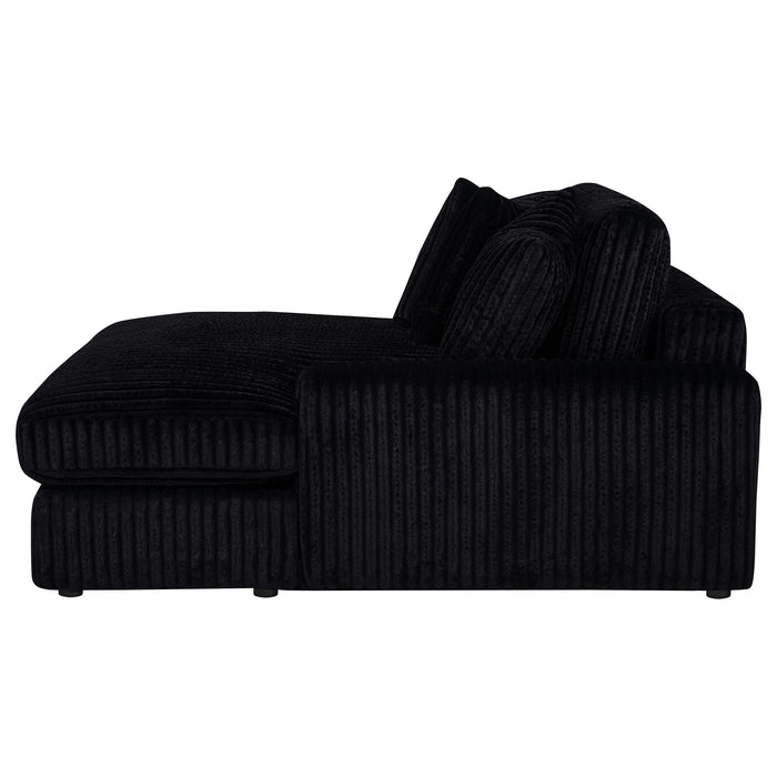 Blaine 2-Piece Corduroy Reversible Chaise Sectional Sofa Black