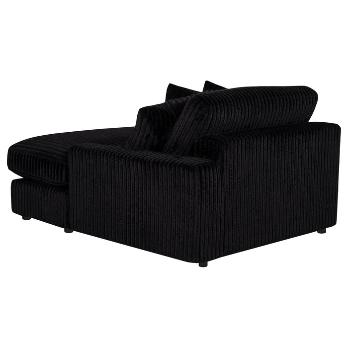 Blaine 2-Piece Corduroy Reversible Chaise Sectional Sofa Black