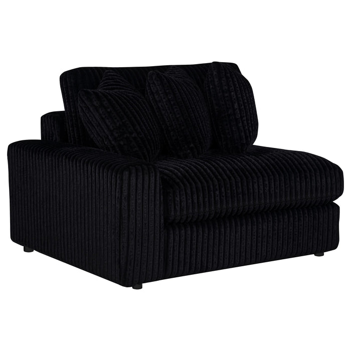 Blaine 2-Piece Corduroy Reversible Chaise Sectional Sofa Black